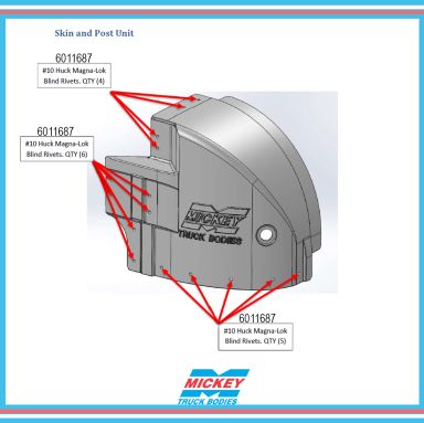 New Style Corner Cap Install "Rivet Kit" for Skin and Post -